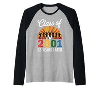 Class of 2001 25 Years Later Reunion Retro Vintage Graduate Raglan Baseball Tee