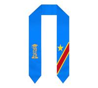 Class of 2025 Democratic Republic Congo Flag Graduation Stoles Shawl Sash Scraf For Students Graduation Season