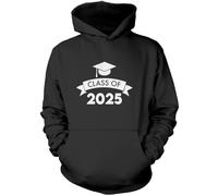 Class of 2025 Graduation Cap - Kids Unisex Hoodie - Leavers Leaving School Gift Good Luck 12-13 Years Black