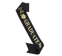 Class of 2025 Sash Gold Glitter Letter Senior Sash Graduation Shoulder | Ribbon Decorations Etiquette Belt, Photo Booth Props for Kindergarten to College Graduates