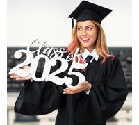 Class of 2025 Wooden Sign Graduation Party Decorations 2025 White Graduation Photo Booth Prop Senior2025 Sign for High School College Graduation Party
