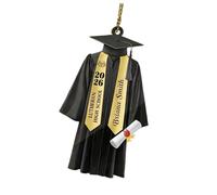 Class of 2026 2D Flat Graduation Gown Shape Backpacks Pendant Acrylic Car Rearview Mirrored Decoration Hanging Ornament Bag Cahrm Graduation Jewelry