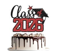 Class of 2026 Cake Topper, Congratulations 2026 Party Decorations, We Are So Proud of You, Congrats Grad Cake Topper, High School College University Graduation Party Decorations (Black and Red)