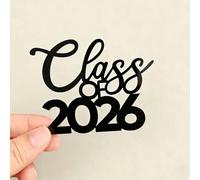 Class of 2026 Congrats Grad Cake Topper with Tassel-Arcylic Graduation Party Decorations-Congratulations Cake Decor College High School Graduation Party Favors (black)