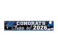 Class of 2026 Graduation Banners Polyester Fabric Backdrop with Bold Gold Lettering for Photo Party Decors Standard