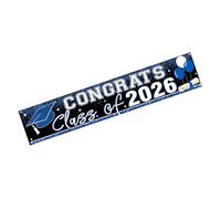 Class of 2026 Graduation Banners Polyester Fabric Graduation Backdrop with Bold Gold Lettering for Photo Party Decors Standard