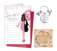 Class of 2026 Graduation Gift Set, 2026 Graduation Gifts with Compass Bracelet Keychain Grad Greeting Card Envelope, Leaving School Gifts for Daughter, Granddaughter, Friends