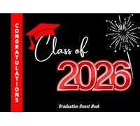 Class of 2026 Graduation Guest Book: Red and Black Graduation Autograph Book