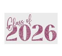 Class of 2026 Iron On Vinyl | Pink Glitter School Leavers Shirt Transfer | Primary or Secondary School Leavers HTV Decal | Year 6 or Year 11 DIY Shirt