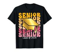 Class of 2026 Senior Groovy Graduation Hat First Day T-Shirt