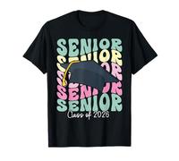 Class of 2026 Senior Groovy Graduation Hat First Day T-Shirt