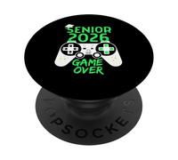 Class of 2026 Senior Video Game Over School Gamer Green PopSockets Adhesive PopGrip