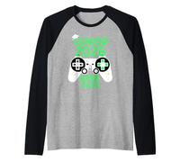 Class of 2026 Senior Video Game Over School Gamer Green Raglan Baseball Tee