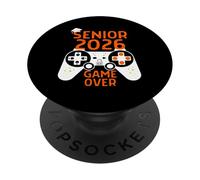 Class of 2026 Senior Video Game Over School Gamer Orange PopSockets Adhesive PopGrip