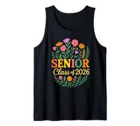 Class Of 2026 Senior With Wildflower Floral Art Tank Top