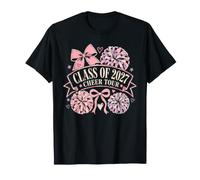 Class of 2027 Cheer Tour Squad Pom Pom Bows T-Shirt