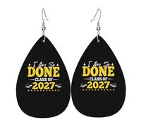 Class Of 2027 I Am So Done Graduation Women Earring Exquisite Dangle Earrings Elegant Drop Earrings For Party Vacation Banquet