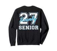 Class of 2027 Senior Graduation Cyan Letters on the back Sweatshirt