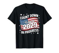 Class Of 2029 Count Down 8th Grade Graduation American Flag T-Shirt