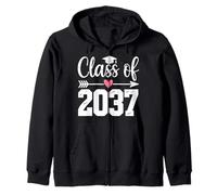 Class of 2037 Grow With Me First Day of School Graduation Zip Hoodie