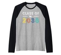 Class of 2038 Grow With Me First Day of School Graduation Raglan Baseball Tee