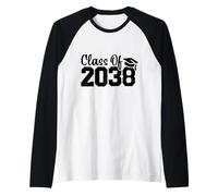 Class of 2038 Grow with Me First Day School Kindergarten Kid Raglan Baseball Tee