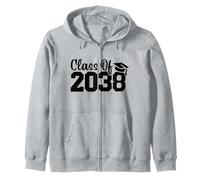 Class Of 2038 Grow With Me First Day School Kindergarten Kid Zip Hoodie