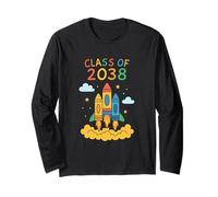 Class of 2038 Rocket Launch Kids Graduations Celebration Long Sleeve T-Shirt