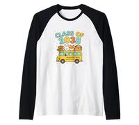 Class of 2038 School Bus Cute Animal Design Kids Apparel Raglan Baseball Tee