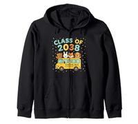 Class of 2038 school bus cute animal design kids apparel Zip Hoodie