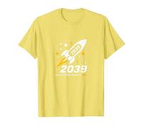 Class of 2039 - Just Starting My Journey Space Rocket T-Shirt, Men, Lemon, 3XL
