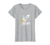 Class of 2039 - Just Starting My Journey Space Rocket T-Shirt, Women, Heather Grey, 3XL