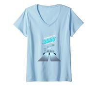 Class of 2040 Grow with Me Journey Begins Now V-Neck T-Shirt, Women, Baby Blue, L