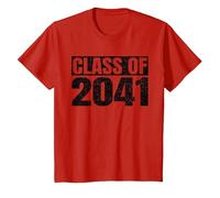Class of 2041 First Day of School Graduate 2041 Grow with Me T-Shirt, Youth, Red, Medium
