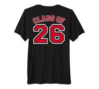 Class of 26 Grad 2026 Arched Varsity Red and White Back Premium T-Shirt