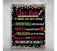 Class Rule Classroom Poster If What You Are Doing Interferes With Learning Hurts Someone'S Heart Iron Poster Art Holiday Decoration Outdoor & Indoor Sign Wall Decoration Metal Plaque 8X12Inch