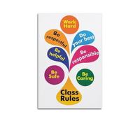 Class Rules Wall Art, Classroom Decor, Behavioral Guideline Poster Artistic Wall Mural Modern Hanging Decor Poster16x24inch(40x60cm)