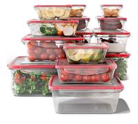 Classbach® Set of 14 Plastic Food Storage Containers with Lids, 100% Leak-Proof, Meal Prep Boxes with Lids, Storage Containers Suitable for Dishwasher, Microwave and Freezer C-FHD 4009 K