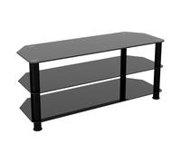 Classic 1.14m Glass Corner TV Stand, For TVs Up To 55" AVF Black One Size