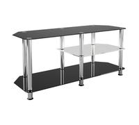 Classic 1.14m Glass TV Stand With Vertical Storage, Up To 55" AVF Black One Size