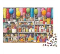 Classic 1000 Piece Birthday Theme Jigsaw Puzzle for Adults, Eco-Friendly Recycled Paper, A Bright And Joyful Birthday Celebration Scene Educational Family Game, Gift Idea, 70x50cm/1000pcs