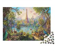 Classic 1000 Piece Paris Fairy Tale World Jigsaw Puzzle for Adults, Eco-Friendly Paper, A Fairy Tale World Inspired by Paris And Nature Cognitive Development Home Gift, 70x50cm/1000pcs