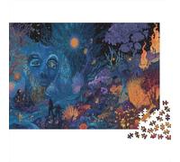 Classic 1000 Piece Psychedelic Forest Jigsaw Puzzle for Adults, Eco-Friendly Recycled Paper, A Psychedelic Forest Filled with Mystery And Color Educational Family Game, Gift Idea, 52x38cm/1000pcs