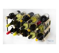 Classic 15 bottle pine wood and galvanised metal wine rack ready assembled