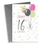 Classic 16th Birthday Card - For Her - Balloons