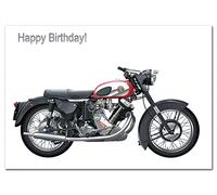 Classic 1965 Panther Red Wing Birthday Card - Unusual Unique Biker Design - Exclusive Vector Artwork - Iconic British Motorcycle - Modern Digital Art