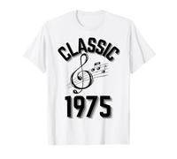 Classic 1975 with Treble Clef and Musical Notes. T-Shirt