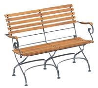 Classic 2-Seater Bench with Armrests Outdoor Graphite Grey Weishäupl - 48002006
