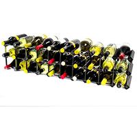 Classic 20/30 Bottle Cupboard top Black Stained Wood and galvanised Metal Wine Rack Ready Assembled