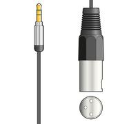 Citronic Classic Audio Lead 3.5mm Stereo Jack Plug to XLR Male Shielded Audio Cable for Speakers, Mixer, and Devices 1.5 Metre Black